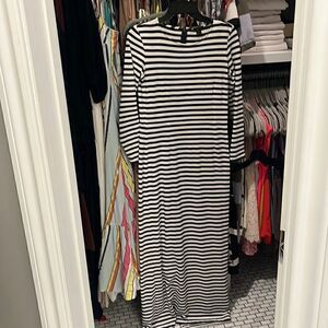 J.Crew navy and white striped maxi dress sz 00 EUC